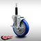 Service Caster 5'' SS Blue Poly Swivel 3/4'' Expanding Stem Caster with Brake SCC-SSEX20S514-PPUB-BLUE-TLB-34 - alternate 2